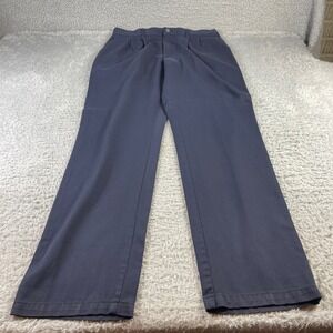 Wrangler Riata Mens Pleated Navy Blue Twill Casual Pants 35x36 BMS-J643-012